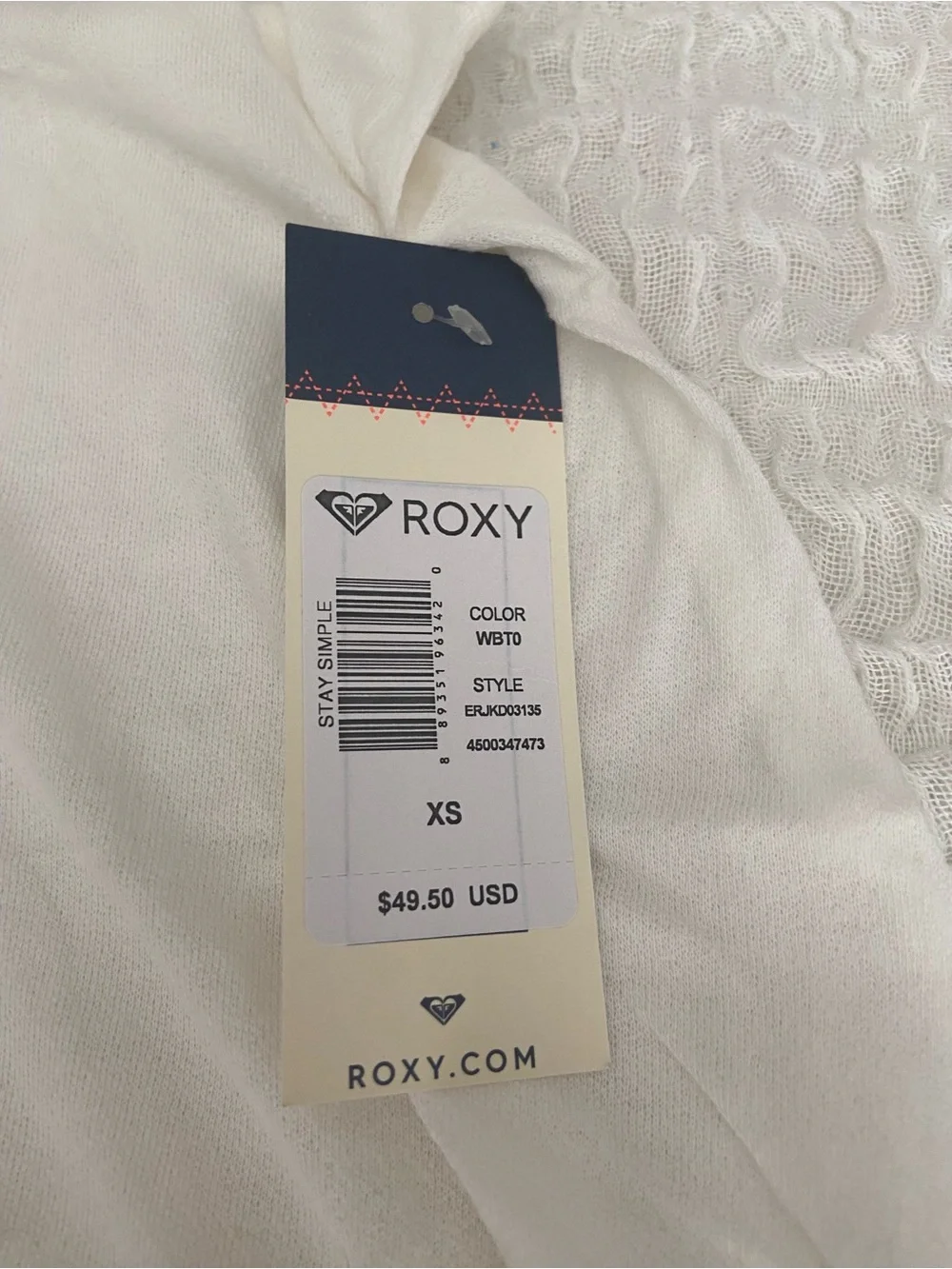 NWT ROXY WHITE DRESS SIZE XS - Picture 8 of 8